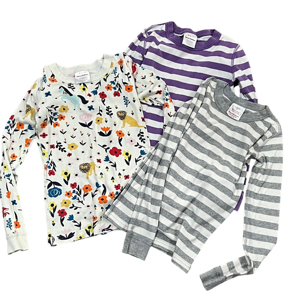 Hanna Andersson 8 Long Sleeve Organic Cotton Sleep Shirts 130 Set Bundle